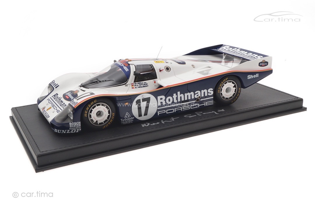 Porsche 962 Winner 24h Le Mans 1987 Originalsignatur Norbert Singer inkl. Vitrine Spark 1:18