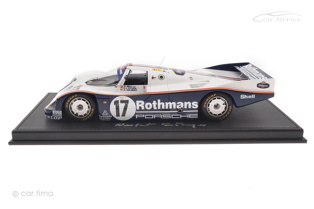 Porsche 962 Winner 24h Le Mans 1987 Originalsignatur Norbert Singer inkl. Vitrine Spark 1:18